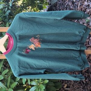 Vintage Top Stitch Fall Golden Leaf Winter Sweater